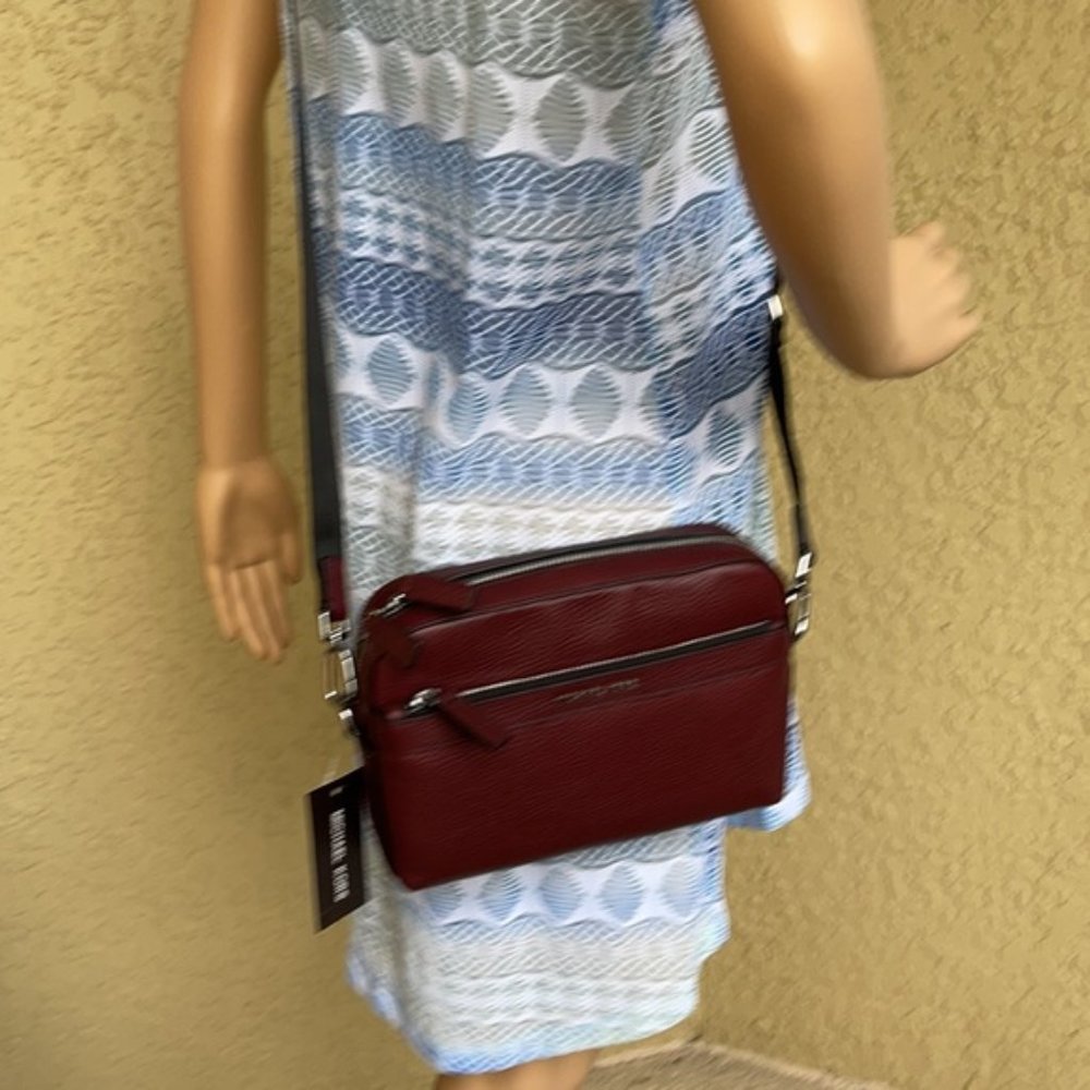 Michael Kors Cooper Utility Crossbody Leather Merlot - Picture 14 of 16